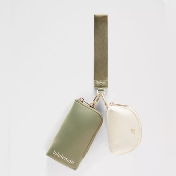 lululemon athletica Handbags - Lululemon Dual Pouch Wristlet Colour Bay Leaf/ Ivory NWT